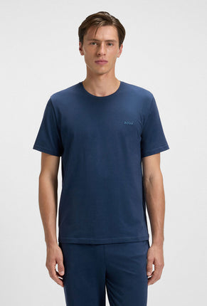 Front image of a model wearing Boss mix & match t in navy, by brand Boss