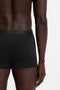 Back detailed image of a model wearing the Boss one 3pk trunks in black, by brand Boss