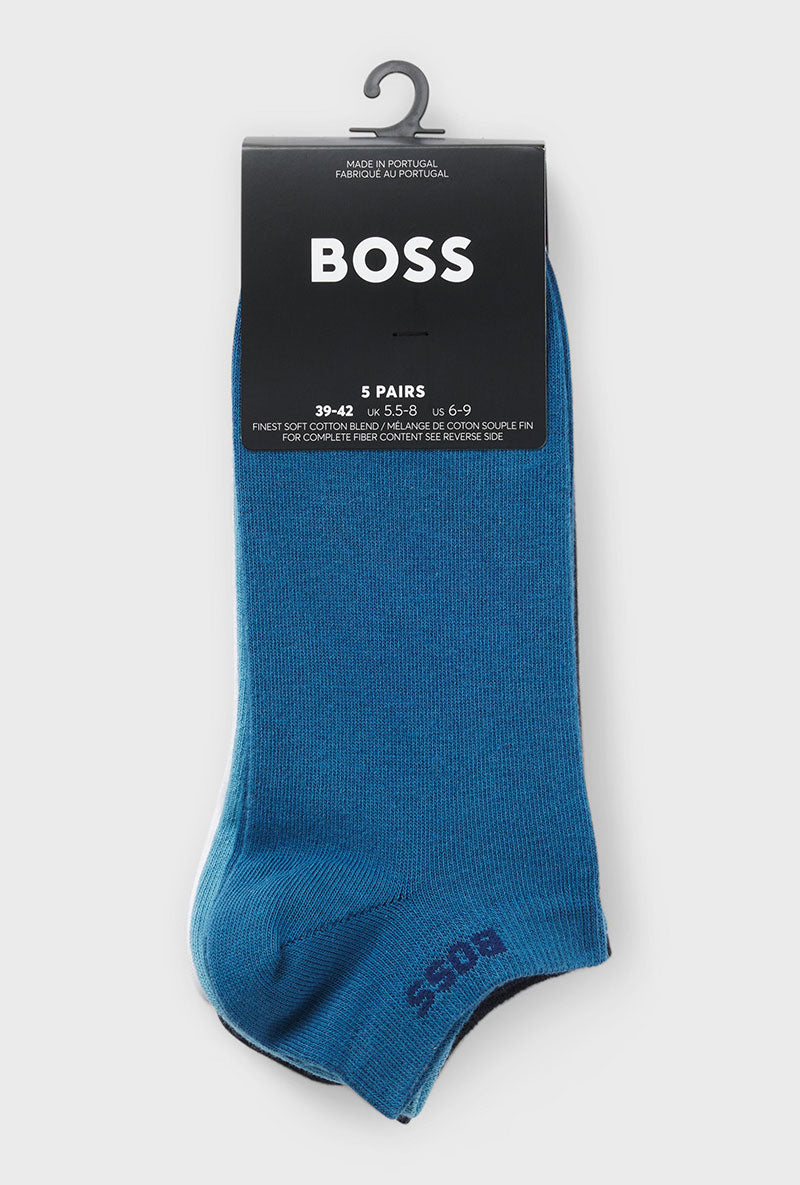Front image of Boss paul 5 pk socks in multi, by brand Boss