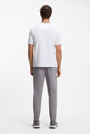 Back image of a model wearing the Boss tee 5 t in white, by brand Boss