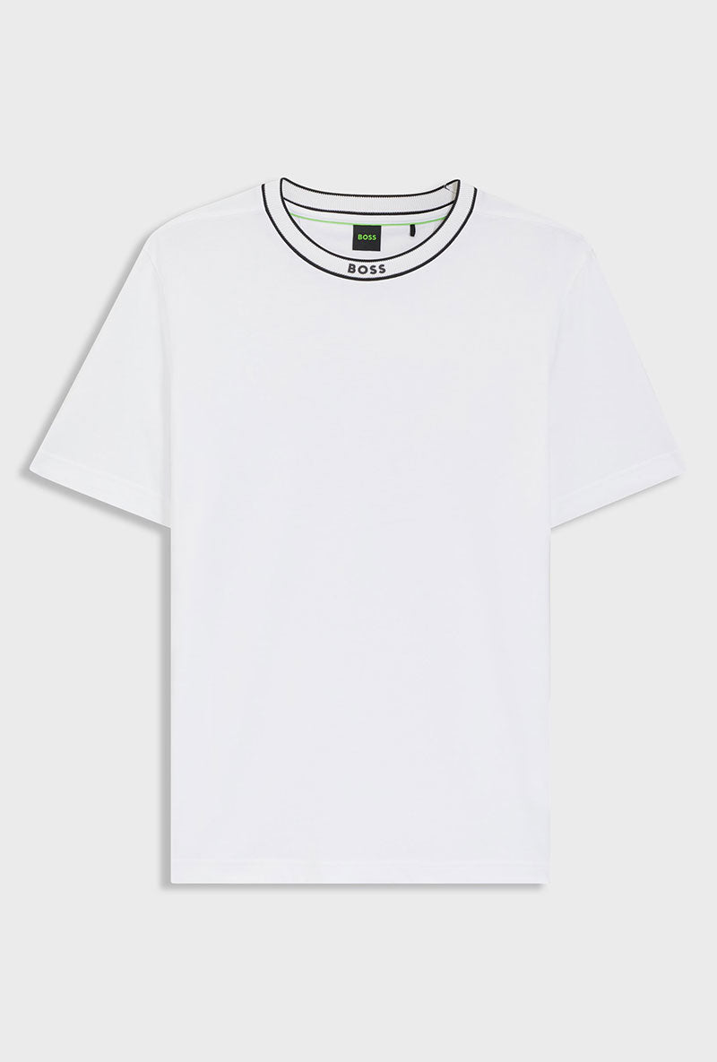 Front image of Boss tee 5 t in white, by brand Boss
