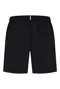 Back image of the Boss tio swimshorts in black, by brand Boss