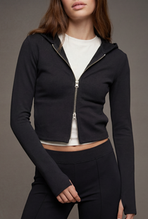 Front image of the Deepstar kayla zip jacket in black, by brand Deep star