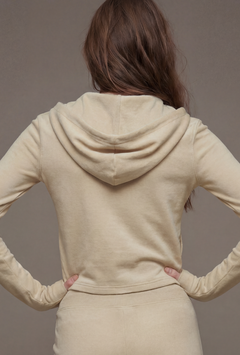 Back image of Deepstar kayla zip jacket in taupe, by brand Deep star