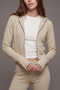 Front image of the Deepstar kayla zip jacket in taupe, by brand Deep star