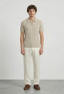 Image of DEEP COLIN ZIP POLO in beige, by brand DEEP
