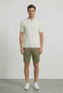 Image of DEEP COLIN ZIP POLO in white, by brand DEEP