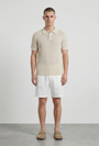 Image of DEEP RIVER BUTTON KNIT POLO in beige, by brand DEEP