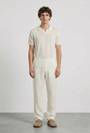 Image of DEEP ROCCO OPEN NECK POLO in off white, by brand DEEP