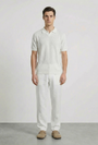 Image of DEEP RORY OPEN NECK POLO in white, by brand DEEP