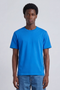 Front image of a model wearing the Deep troy s/s tshirt in blue, by brand Deep