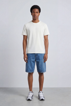 Front image of a model wearing the Deep troy s/s tshirt in white, by brand Deep