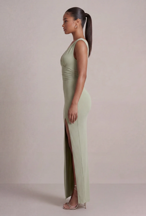 Front image of the Deepstar alexis maxi dress in mint, by brand Deep star