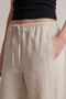 Front image of the Deepstar amara linen trousers in stone, by brand Deep star