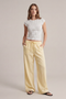 Front image of Deepstar amara linen trousers in yellow, by brand Deep star