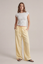 Image of DEEPSTAR AMARA LINEN TROUSERS in yellow, by brand DEEP STAR