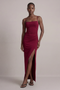Front image of Deepstar lara maxi dress in burgundy, by brand Deep star