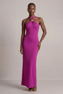 Front image of the Deepstar leslie maxi dress in fuschia, by brand Deep star