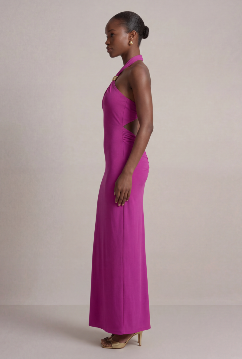 Front image of Deepstar leslie maxi dress in fuschia, by brand Deep star