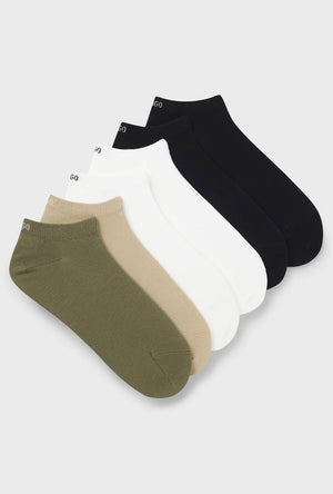 Front image of the Hugo 6 pk socks in multi, by brand Hugo