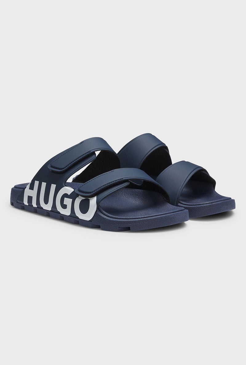 Front image of Hugo evander sandal in navy, by brand Hugo