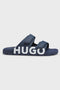 Side image of the Hugo evander sandal in navy, by brand Hugo