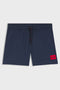 Front image of the Dominica swimshorts in navy, by brand Hugo