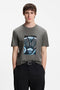 Front image of a model wearing Dostino t in dark grey, by brand Hugo