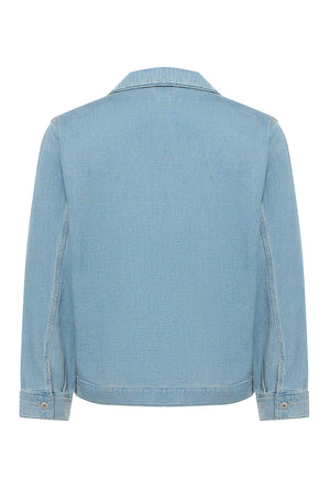 Back image of the Elzo denim jacket in denim, by brand Hugo