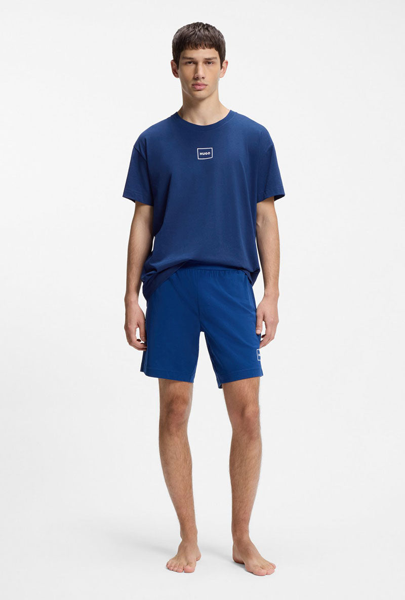 Front image of a model wearing Laze t in blue, by brand Hugo