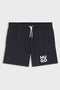 Front image of the Paolo swimshorts in black, by brand Hugo