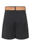 Back image of the Ibiza highwaist belt shorts in black, by brand Only