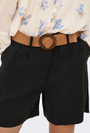 Image of IBIZA HIGHWAIST BELT SHORTS in black, by brand ONLY