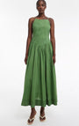 Image of JULIA STRAP DETAIL MIDI DRESS in green, by brand TOP SHOP