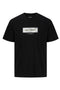 Front image of Breeze branded ss tee in black, by brand Jack&jones