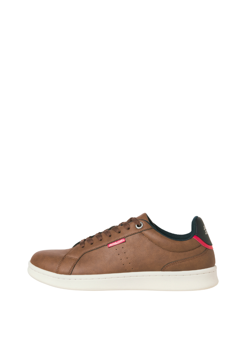 Front image of Jack and jones hastings pu sneaker in brown, by brand Jack&jones