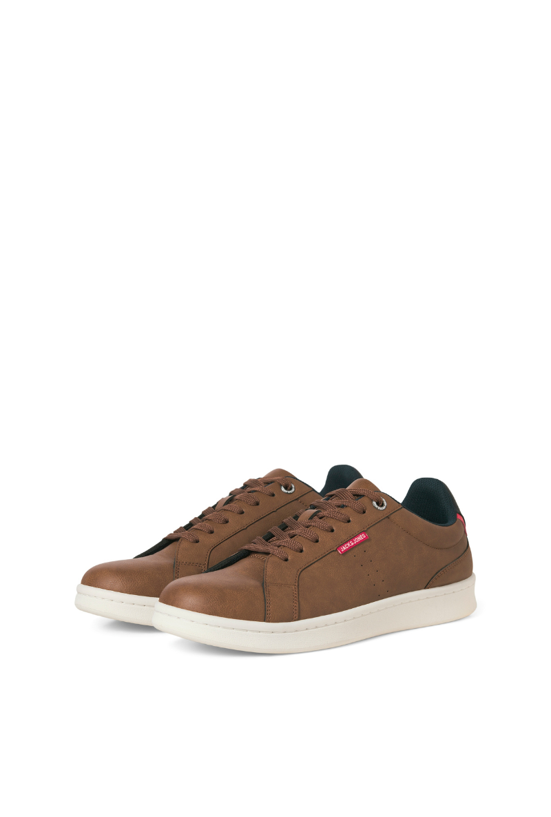 Front image of Jack and jones hastings pu sneaker in brown, by brand Jack&jones