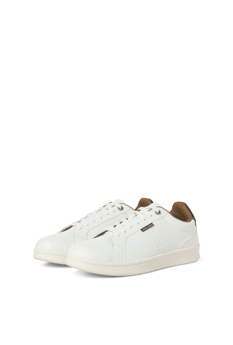 Front image of Jack and jones hastings pu sneaker in white, by brand Jack&jones