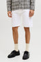 Front image of a model wearing Rick original shorts in white, by brand Jack&jones