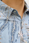 Front image of the Honolulu aop ss shirt in blue, by brand Jack&jones