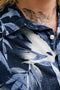 Front image of the Honolulu aop ss shirt in navy, by brand Jack&jones