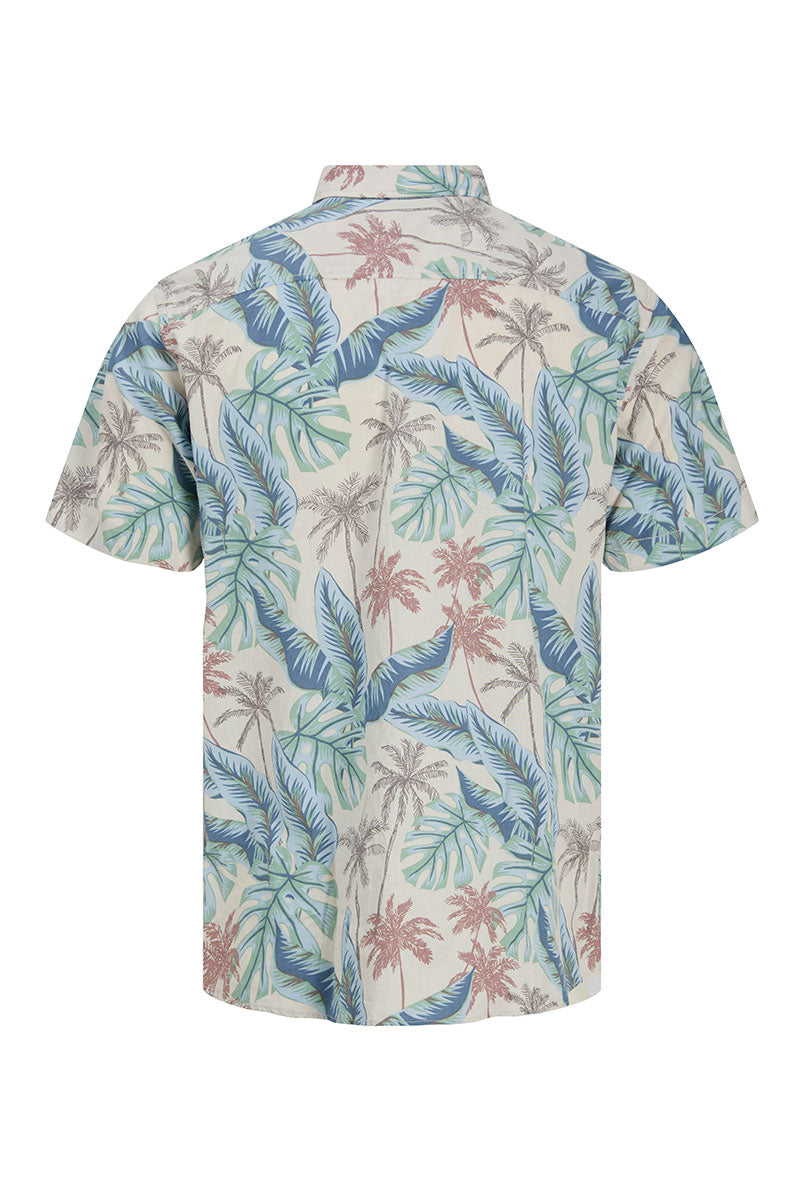 Back image of Honolulu aop ss shirt in off white, by brand Jack&jones
