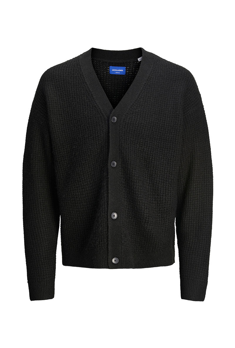 JACK AND JONES ROLLIE WAFFLE KNIT CARDIGAN