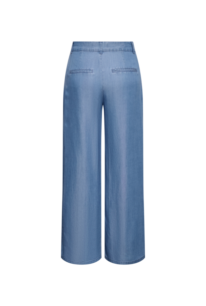 Back image of Jasper high waist wide pants in light denim, by brand Jacqueline de yong