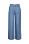 Front image of the Jasper high waist wide pants in light denim, by brand Jacqueline de yong