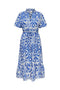 Front image of the Anna s/s midi dress in blue, by brand Jacqueline de yong