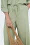 Front image of the Caya linen midwaist pants in khaki, by brand Jacqueline de yong