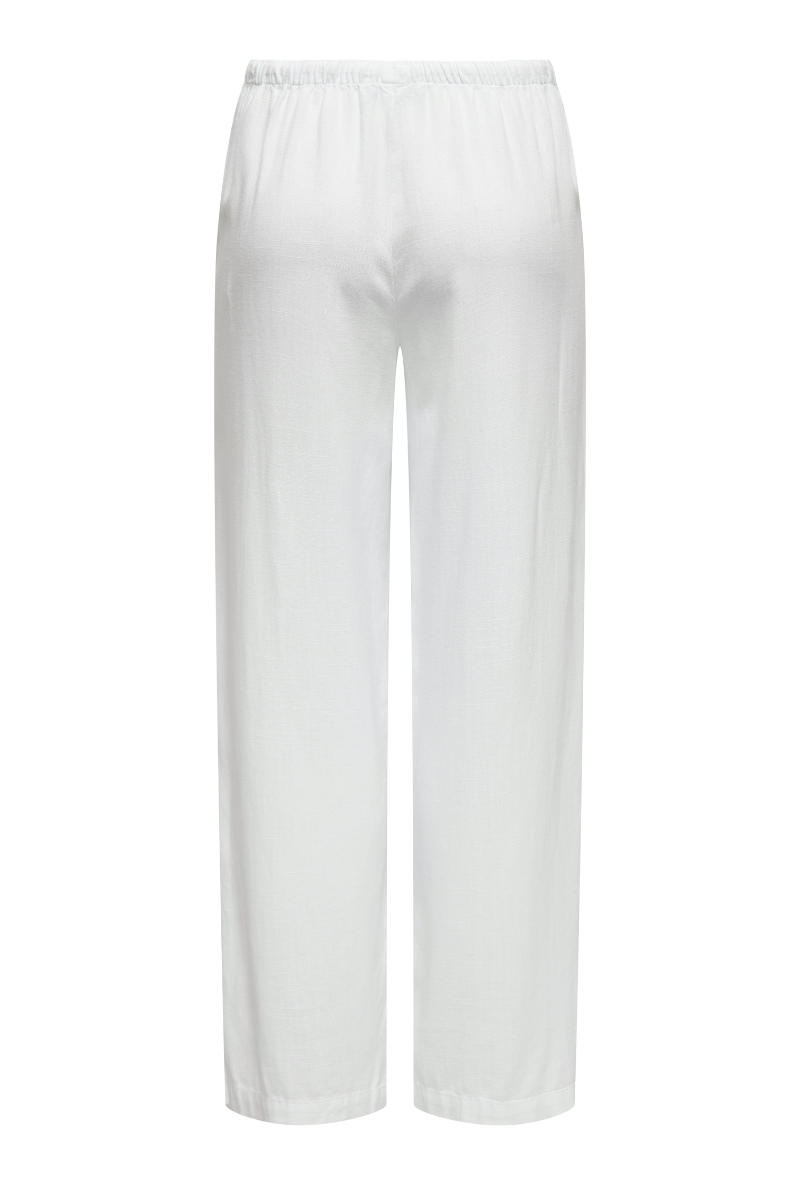 Back image of Caya linen midwaist pants in white, by brand Jacqueline de yong