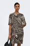 Front image of Debbie short sleeve oversized dress in chocolate, by brand Jacqueline de yong