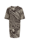 Front image of the Debbie short sleeve oversized dress in chocolate, by brand Jacqueline de yong